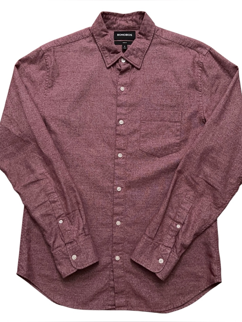 Bonobos Shirt Mens Size M Long Sleeve Button Pockets Slim Fit Pink